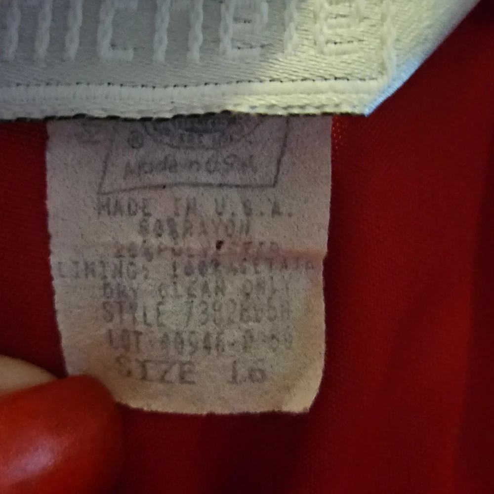 Michele Tomato Red Linen Vintage Classic Skirt Sz 16